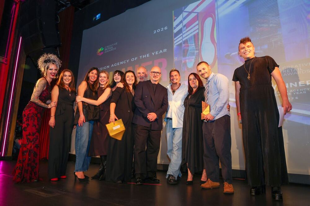The B_RD team on stage with Design Agency of the Year